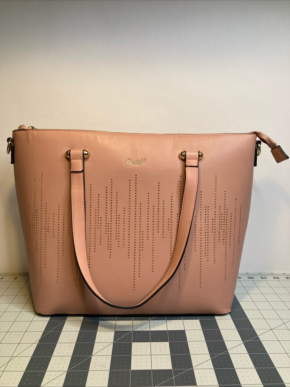 Brangio Italy Rainy Night Tote Bag Pink 12”x11” No Shoulder Strap